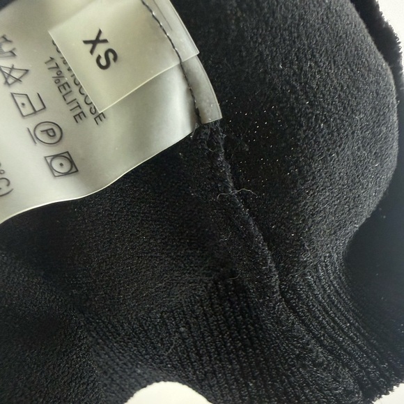 Victor Glemaud top Black and White Mock Neck Knit Bell Sleeve Sweater sz XS - Picture 6 of 6